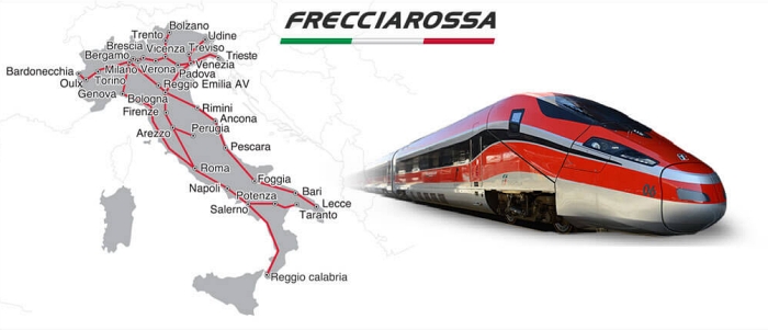 Snelle trein Rome Venetië
