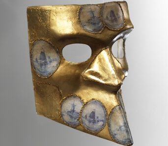 Maskers in Venetie Bauta