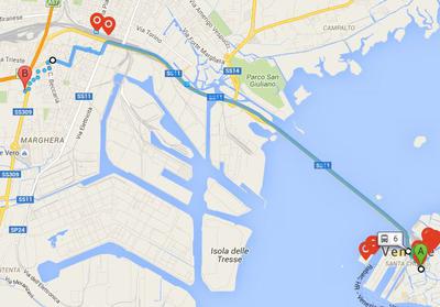 Treviso naar Camping Village Jolly