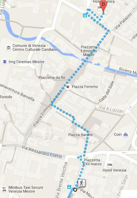 Van bushalte Olivi naar Hotel Aurora in Mestre