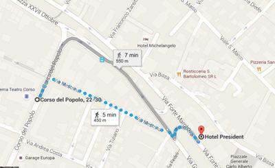 Naar Hotel President in Mestre